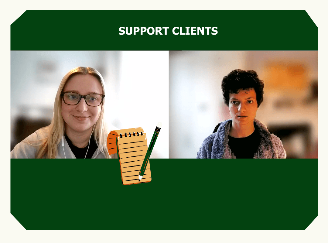 A coach supporting a client in a session